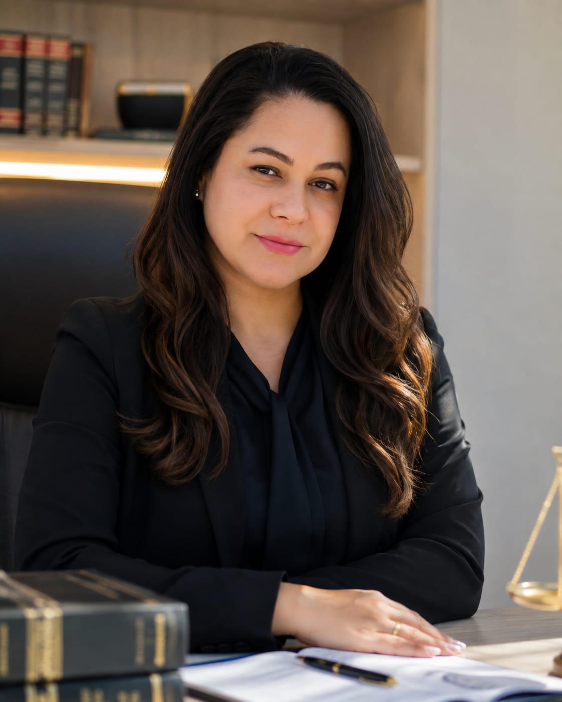 Retrato profissional da assistente jurídica Amélia Cristina Souza Lima